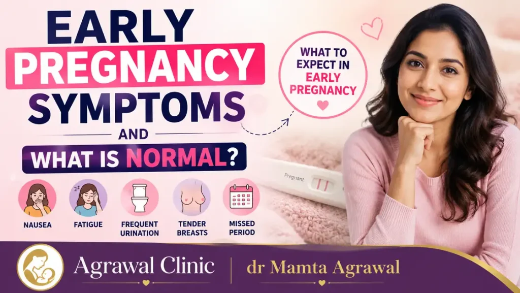 Early pregnancy symptoms including nausea fatigue frequent urination tender breasts and missed period
