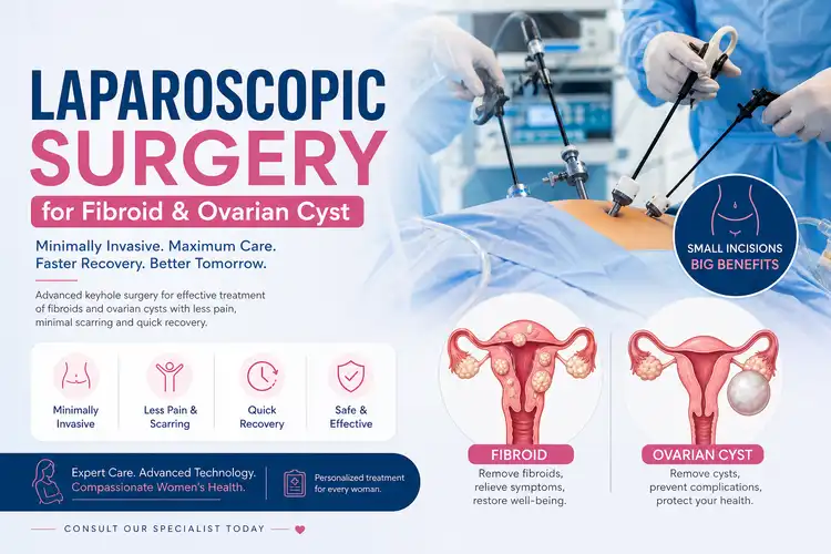 Laparoscopic surgery for fibroid and ovarian cyst removal – minimally invasive gynecological procedure in Delhi