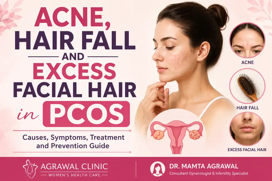 Acne, Hair Fall and Excess Facial Hair in PCOS – Causes, Symptoms, Treatment and Prevention Guide by Dr. Mamta Agrawal, Agrawal Clinic