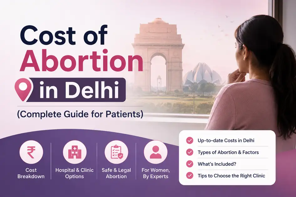 Cost of abortion in Delhi complete guide showing abortion pricing, clinic options, safe legal abortion, and factors affecting abortion costs in Delhi.