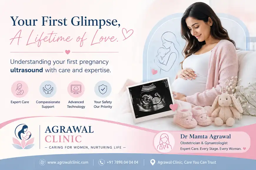 First pregnancy ultrasound – expecting mother during her first prenatal scan | Dr. Mamta Agrawal