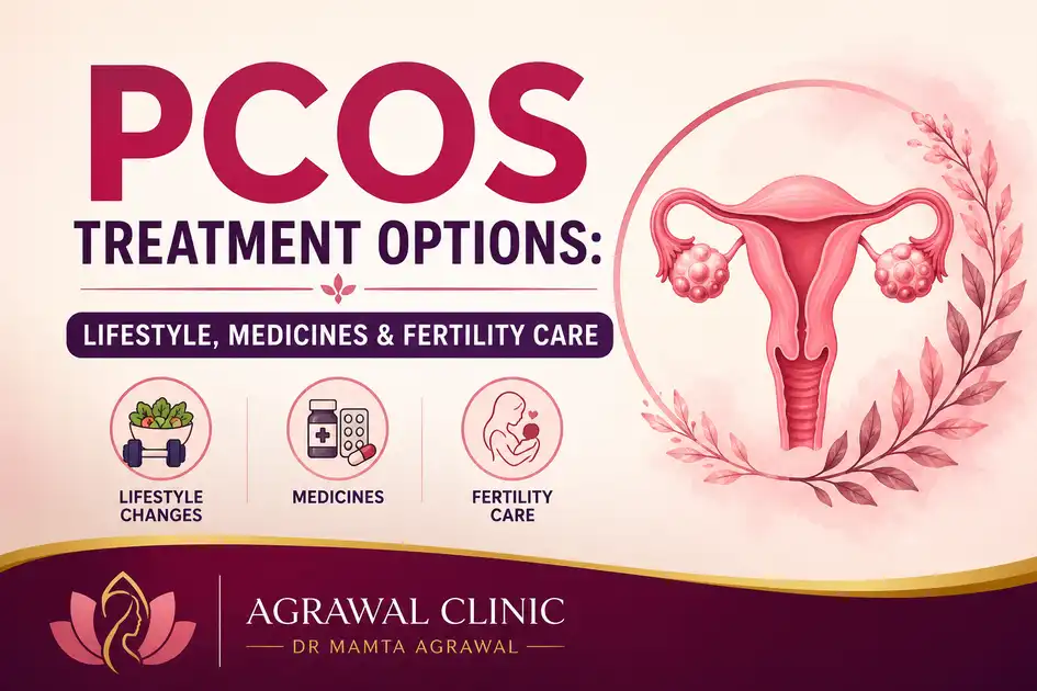 PCOS Treatment Options including lifestyle changes, medicines and fertility care explained by Dr Mamta Agrawal at Agrawal Clinic